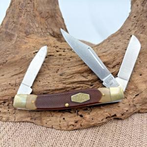 SCHRADE Old Timer Senior Stockman 8OT Brown 3-Blade Folding Pocket KNIFE EDC -78