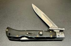 Italian-Style Roma 9" Swing-Guard Lockback Pocket Knife, Faux Buffalo Horn Scales