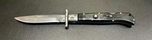 Italian-Style Roma 9quot Swing-Guard Lockback Pocket Knife Faux Buffalo Horn Scales