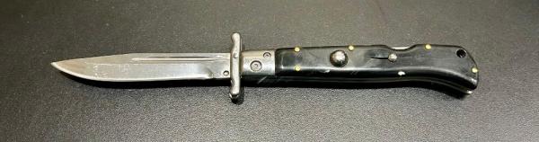 Italian-Style Roma 9" Swing-Guard Lockback Pocket Knife, Faux Buffalo Horn Scales