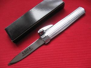 Older Chrome Plated Gravity Machined Handle OTF Knife