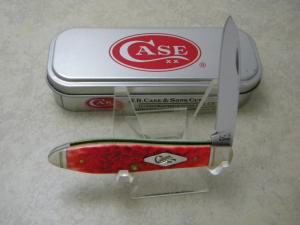 Case XX USA 2014 TB 61028 Green and red Bone Tear Drop Knife NIB