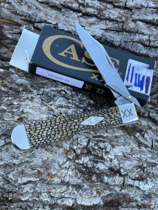 CASE XX ** SFO 2022 SMOOTH OLIVE GREEN BONE ALLIGATOR SKIN CHEETAH