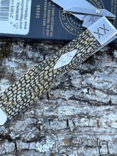 CASE XX ** SFO 2022 SMOOTH OLIVE GREEN BONE ALLIGATOR SKIN CHEETAH