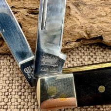 BUCK CREEK OF GERMANY 3 5/8" CLOSED BUFFALO HORN 4 BLADE CONGRESS 1095 S.S BLADE