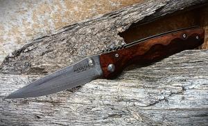Mcusta MC-125D Tactility Elite VG-10 Core Damascus 45quot Ironwood Handle Folding Knife