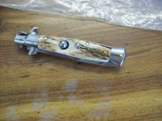 Italian 7 Inch Picklock Dolphin Maniago, Italy Gen. Fat Stag/Antler UNUSED Beauty!