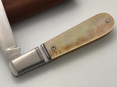 KROO CUSTOM ALVS GOLD LIP PEARL RWL 34 STEEL CLIP POINT BARLOW FILEWORK