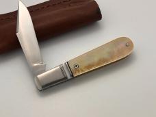KROO CUSTOM ALVS GOLD LIP PEARL RWL 34 STEEL CLIP POINT BARLOW FILEWORK