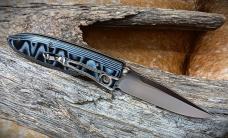 Mcusta MC-10V Classic Wave 4.37" Closed VG-10 Blade Blue Micarta Scales Folding Knife