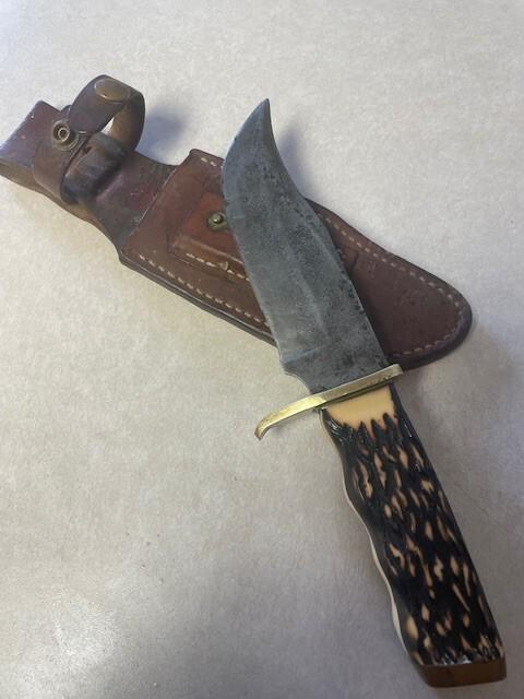 Vintage Schrade USA 171UH hunting knife w/original leather sheath