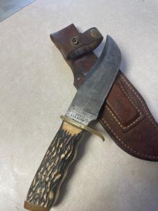 Vintage Schrade USA 171UH hunting knife w/original leather sheath