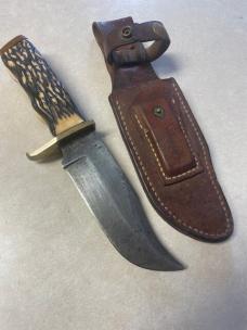Vintage Schrade USA 171UH hunting knife w/original leather sheath