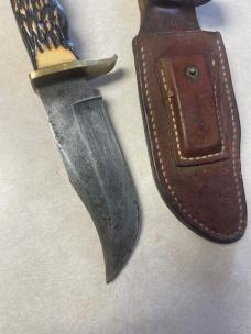 Vintage Schrade USA 171UH hunting knife w/original leather sheath