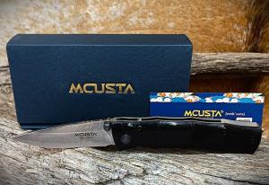 Mcusta MC-76DP Shinra Emotion Take VG-10 Core Damascus 375quot Black Pakkawood Handle Folding Knife