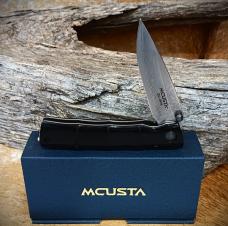 Mcusta MC-76DP Shinra Emotion Take VG-10 Core Damascus 3.75" Black Pakkawood Handle Folding Knife