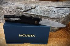 Mcusta MC-76DP Shinra Emotion Take VG-10 Core Damascus 3.75" Black Pakkawood Handle Folding Knife