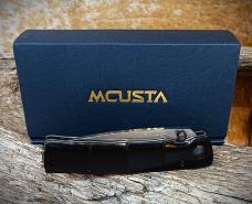 Mcusta MC-76DP Shinra Emotion Take VG-10 Core Damascus 3.75" Black Pakkawood Handle Folding Knife