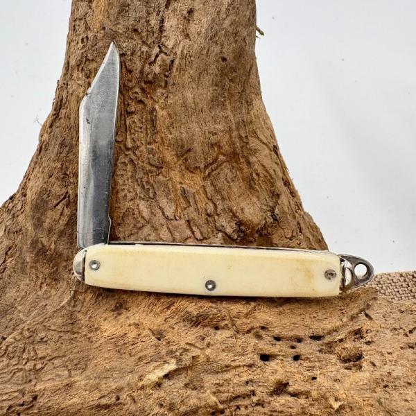 VINTAGE NOVELTY KNIFE CO MADE IN USA JACK WHITE KEY CHAIN POCKET KNIFE (210)