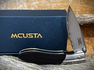 Mcusta MC-142G SPG2 Core Folding Knife 375quot Closed Pakkawood Handle With Belt Sheath