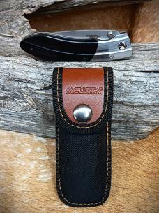 Mcusta MC-142G SPG2 Core Folding Knife 3.75" Closed Pakkawood Handle With Belt Sheath