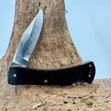 Vintage Clip Point Folding Lockback Pocket Knife Black Yellow (219)
