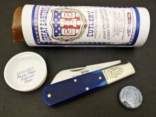 Great Eastern Cutlery #86 Boomtown Barlow Navy Blue Sawcut Bone GEC 863125SS