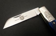 Great Eastern Cutlery #86 Boomtown Barlow Navy Blue Sawcut Bone GEC 863125SS