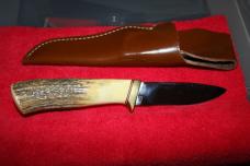 GERBER C375 Stag Vintage Fixed Blade Knife 
