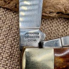JOHN PRIMBLE MANCHESTER OHIO USA/CHINA JP30OO76 3 BLADE STOCKMAN POCKET KNIFE
