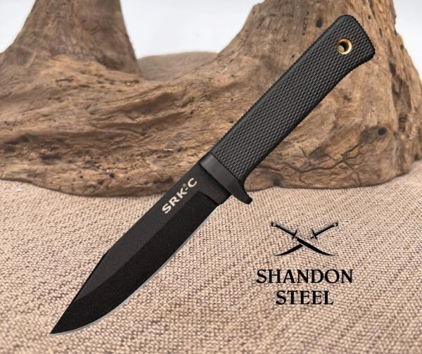 Cold Steel SRK Compact Black SK5 Carbon Steel Clip Pt Fixed Blade Knife 49LCKD