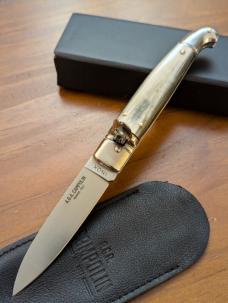 NIB AGA Campolin Old Style 21cm - 8" Birdbeak leverlock in Blonde Brazilian Horn 