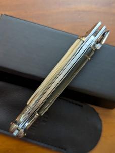 NIB AGA Campolin Old Style 21cm - 8" Birdbeak leverlock in Blonde Brazilian Horn 