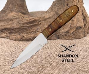 Patch Fixed Knife 337quot Stainless Steel Full Tang Blade Brown Wood Handle 3295