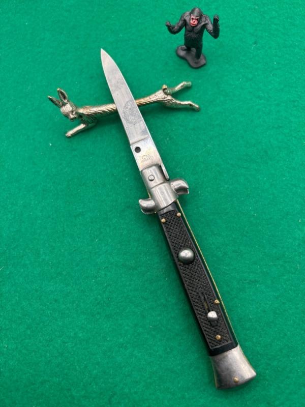 Vintage 9” C Jul Herbertz Stiletto with black checkered scales