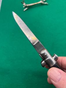 Vintage 9” C Jul Herbertz Stiletto with black checkered scales