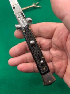 Vintage 9” C Jul Herbertz Stiletto with black checkered scales