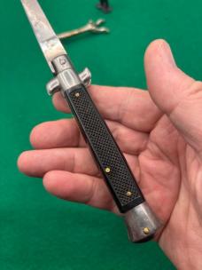 Vintage 9” C Jul Herbertz Stiletto with black checkered scales