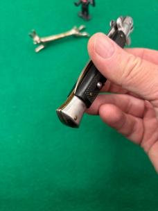 Vintage 9” C Jul Herbertz Stiletto with black checkered scales