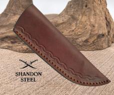 Upsweep Patch Knife Western Fixed Blade Hunting Skinner DH-7987 w Leather sheath