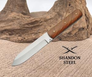 NEW Hunting Knife Rifleman Patch Knife Full Tang Wood Handle with Leather Sheath