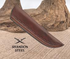 NEW Hunting Knife Rifleman Patch Knife Full Tang Wood Handle with Leather Sheath