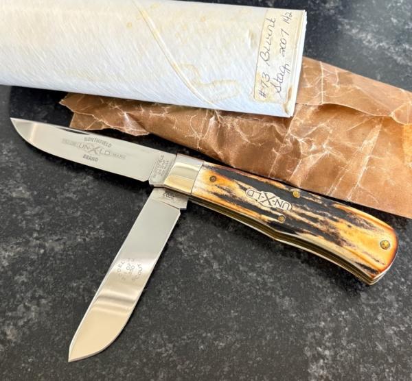 Great Eastern Cutlery Northfield 2007 73 Scout Trapper Burnt Stag Unused 