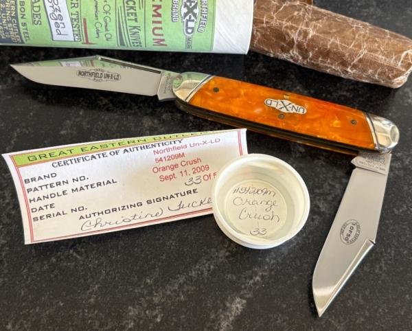Great Eastern Cutlery Northfield 541209BHM Big Horn Moose Orange Crush Scale Unused