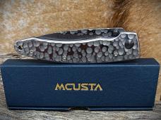 Mcusta MC-114D Forge Tsuchi VG-10 Core Damascus Blade 4.85" Closed Hammer Finished Framelock Knife