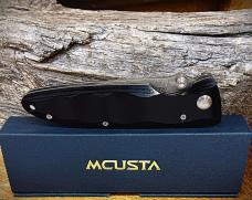 Mcusta MC-17D Classic Wave 4.37" Closed VG-10 Core Damascus Black Pakkawood Folding Knife
