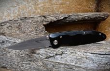 Mcusta MC-17D Classic Wave 4.37" Closed VG-10 Core Damascus Black Pakkawood Folding Knife