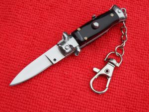 New 3-34quot quotCorpo-di-Vespaquot Wasp Blackhorn Stiletto keychain Switchblade Knife II