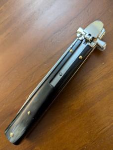 NIB AGA CAMPOLIN BRAZILIAN HORN DOMINUS 23CM-9" SWEDGE BLADE AUTOMATIC