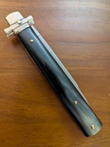 NIB AGA CAMPOLIN BRAZILIAN HORN DOMINUS 23CM-9" SWEDGE BLADE AUTOMATIC